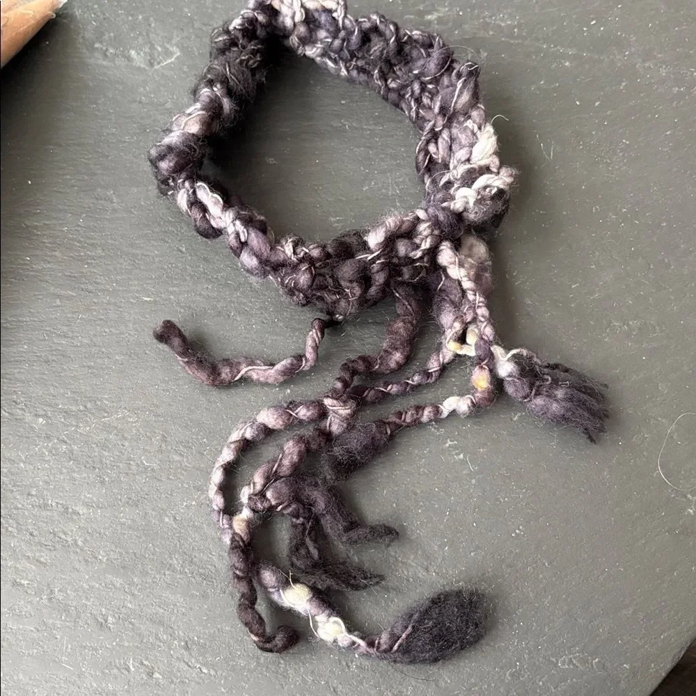 Festival headband MALABRIGO in colorway 69 pearl 10 Black grays for tassels OS